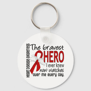 Bravest Hero I Ever Knew Heart Disease Key Ring