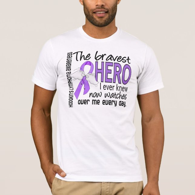 Bravest Hero I Ever Knew Hodgkin's Lymphoma T-Shirt (Front)
