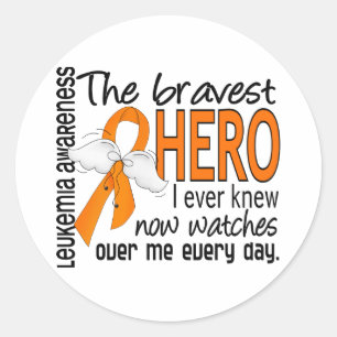 Bravest Hero I Ever Knew Leukaemia Classic Round Sticker