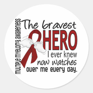 Bravest Hero I Ever Knew Multiple Myeloma Classic Round Sticker