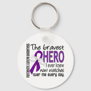 Bravest Hero I Ever Knew Pancreatic Cancer Key Ring