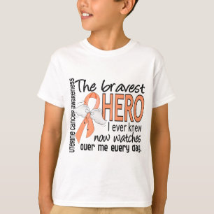 Bravest Hero I Ever Knew Uterine Cancer T-Shirt