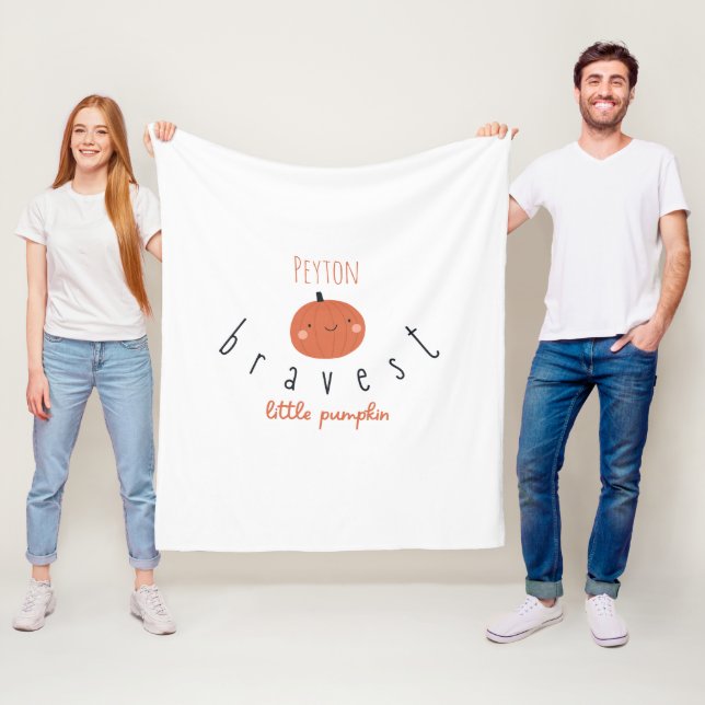 bravest little pumpkin Custom Fleece Blanket (In Situ)