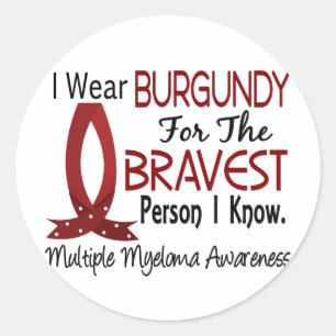 Bravest Person I Know Multiple Myeloma Classic Round Sticker
