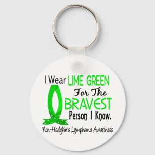 Bravest Person I Know Non-Hodgkin's Lymphoma Key Ring