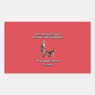 Braving the Storm. Persons with Disabilities Rectangular Sticker