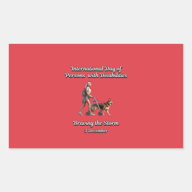 Braving the Storm. Persons with Disabilities Rectangular Sticker (Front)