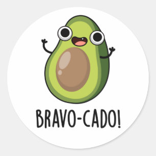 Bravo-cado Funny Avocado Pun  Classic Round Sticker