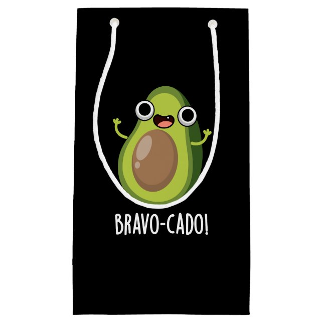 Bravo-cado Funny Avocado Pun Dark BG Small Gift Bag (Front)