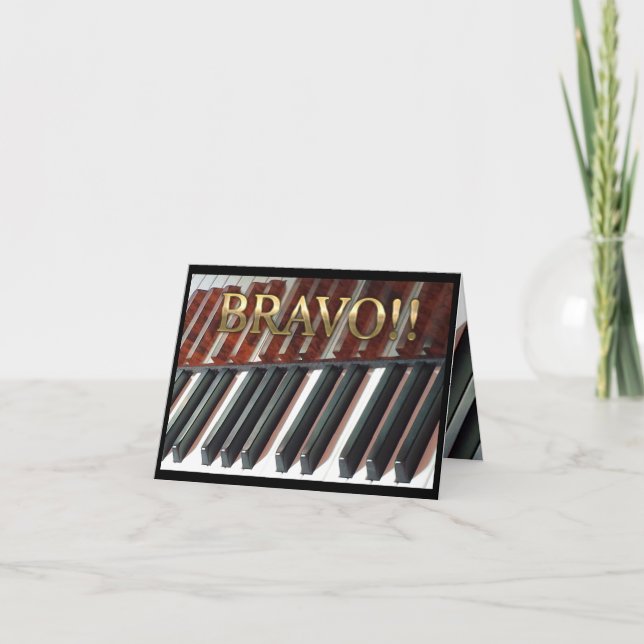 Bravo! congratulations folding piano card (Front)