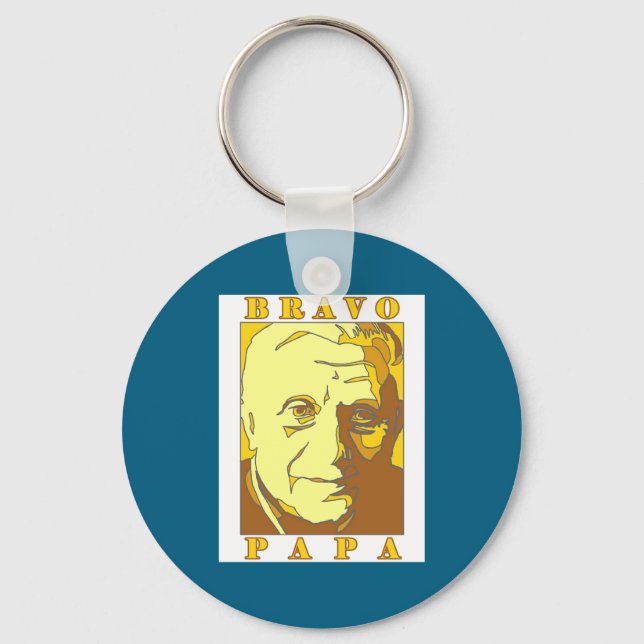 Bravo Papa New Pe Benedict Xvi _1  Key Ring (Front)