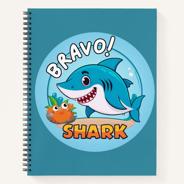 Bravo Sticker, Shark Stickers Notebook (Front)