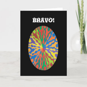 Bravo with fling colours congratulations card
