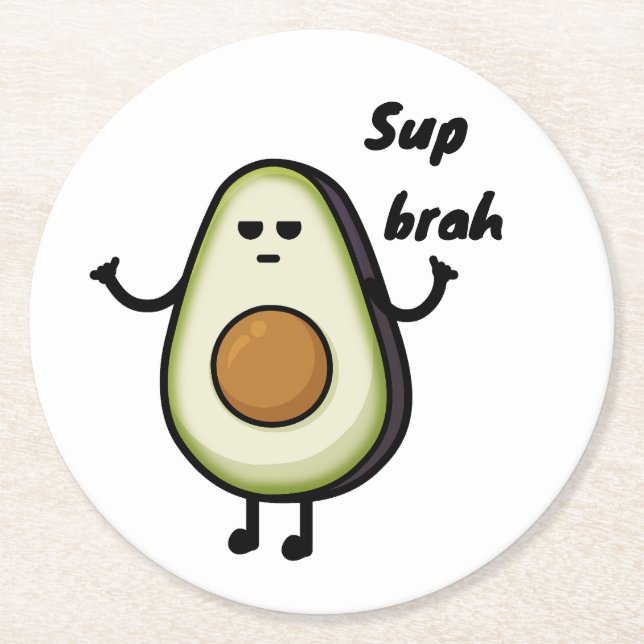 Bravocado Round Paper Coaster (Front)