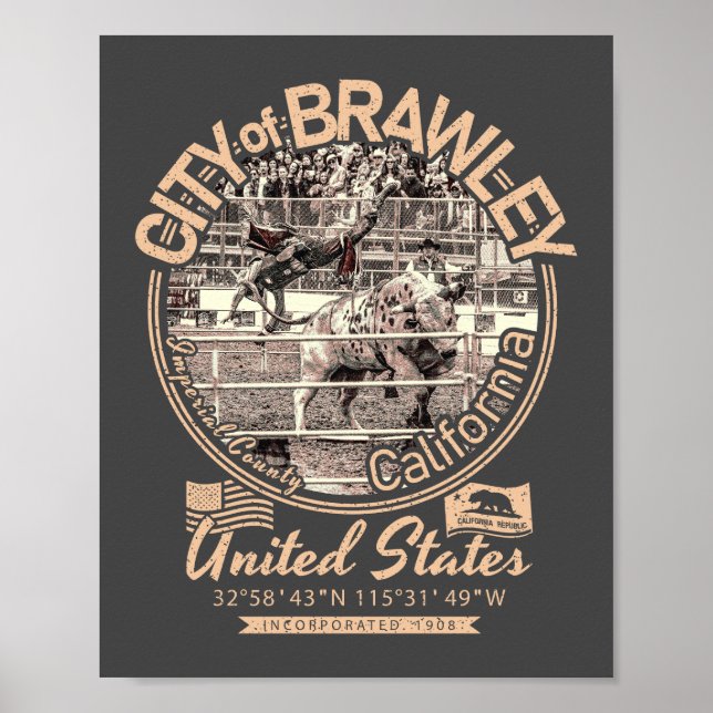 BRAWLEY CITY CALIFORNIA - CATTLE CALL RODEO POSTER (Front)