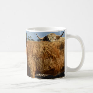 Brawny Beauty: The Majestic Big Brown Highland Cow Coffee Mug
