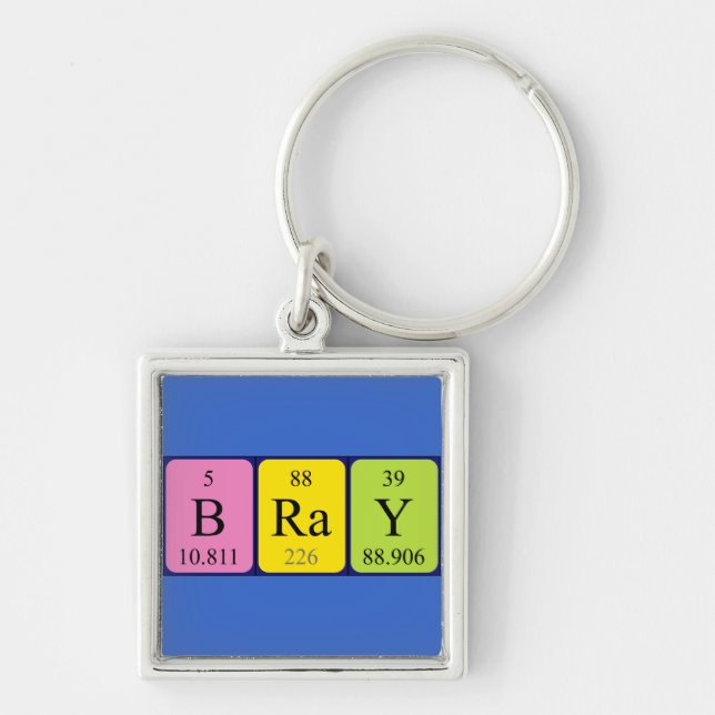 Bray periodic table name keyring (Front)
