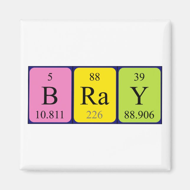 Bray periodic table name magnet (Front)