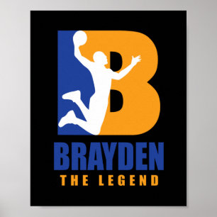 Brayden Custom Player Basketball Your Name The Leg Poster