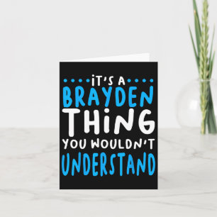 Brayden Name Personalised Christmas Gift Idea Card