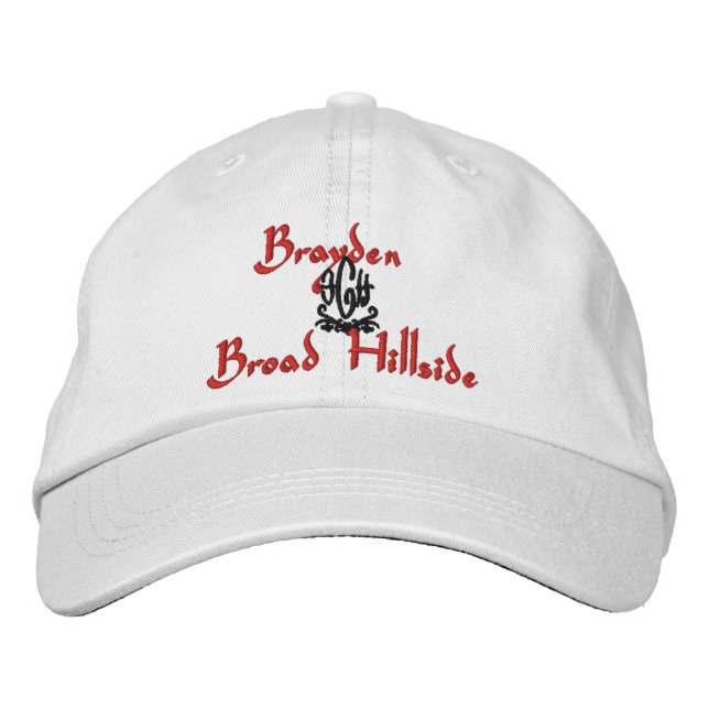 Brayden Name With English Meaning White Embroidered Hat (Front)