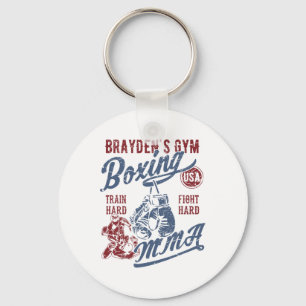 Brayden's Gym Boxing Mma Retro Design For The Name Key Ring