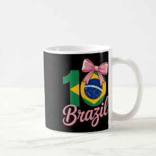 Brazil 10 Birthday Outfit With Pink Bow For Girls Coffee Mug