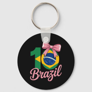 Brazil 10 Birthday Outfit With Pink Bow For Girls Key Ring