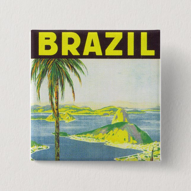 Brazil 15 Cm Square Badge (Front)