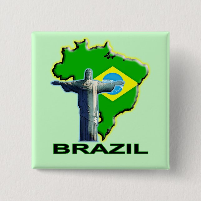 Brazil 15 Cm Square Badge (Front)
