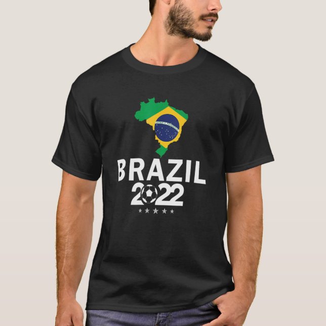 Brazil 2022 Soccer  Brazilian Flag Football T-Shirt (Front)