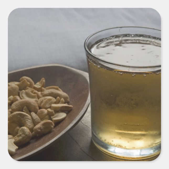 Brazil. A Glass of refreshing Guarana Energy Square Sticker (Front)