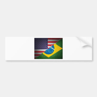 brazil and america bumper sticker