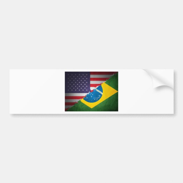 brazil and america bumper sticker (Front)