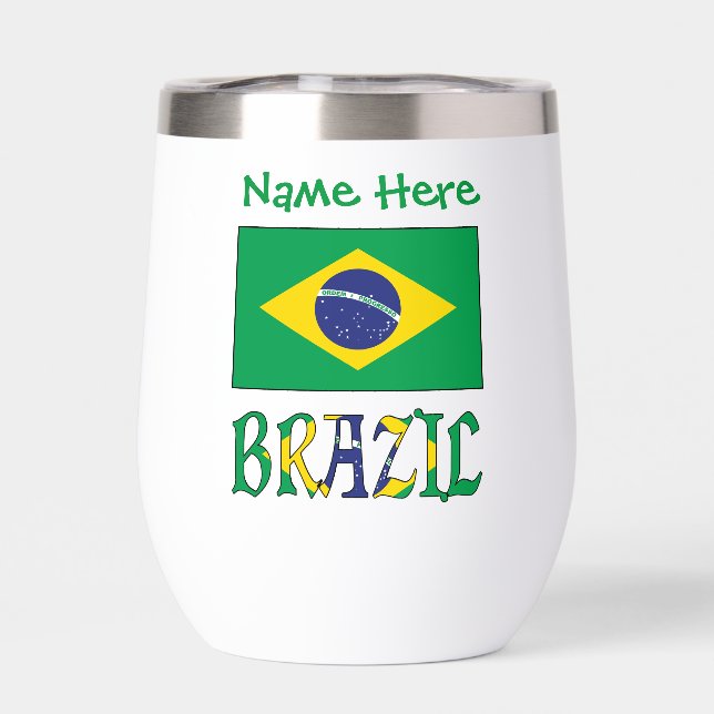Brazil and Brazilian Flag Green Personalisation  (Back)