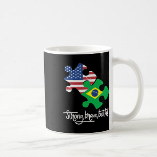 Brazil And Usa 4th July Independence Day Tee  Coffee Mug
