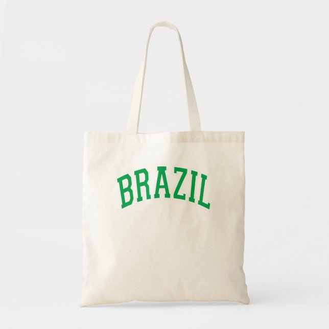 Brazil Arched Green Text T-Shirt Tote Bag (Front)