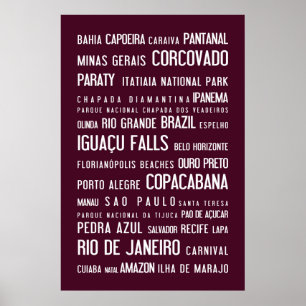 Brazil, aubergine poster