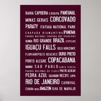 Brazil, aubergine poster