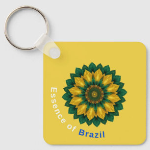 Brazil Banana Leaf Mandala - Essence of Brazil Key Ring