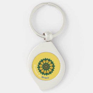 Brazil Banana Leaf Mandala - Essence of Brazil Key Ring