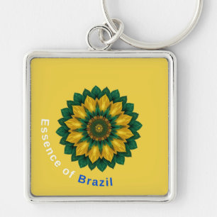 Brazil Banana Leaf Mandala - Essence of Brazil Key Ring