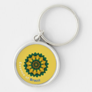 Brazil Banana Leaf Mandala - Essence of Brazil Key Ring