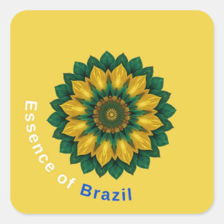 Brazil Banana Leaf Mandala - Essence of Brazil Key Square Sticker