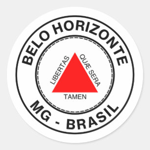 Brazil Belo Horizonte Minas Gerais MG Bandeira Classic Round Sticker