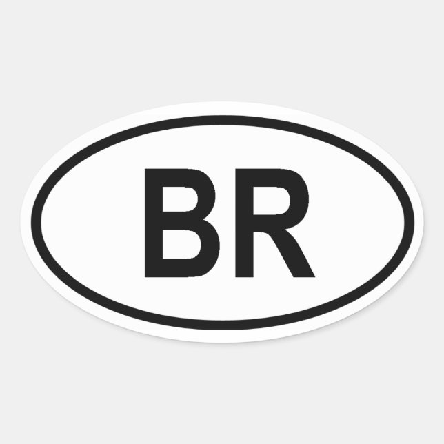 Brazil "BR" Oval Sticker (Front)