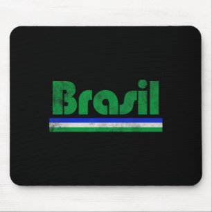 Brazil Brasil Fan Retro Vintage Flag Mouse Pad