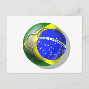 Brazil Brasil Samba football Brazilian flag ball Postcard