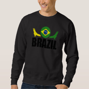 Brazil Brazilian Brazil Flag National Animal Silho Sweatshirt