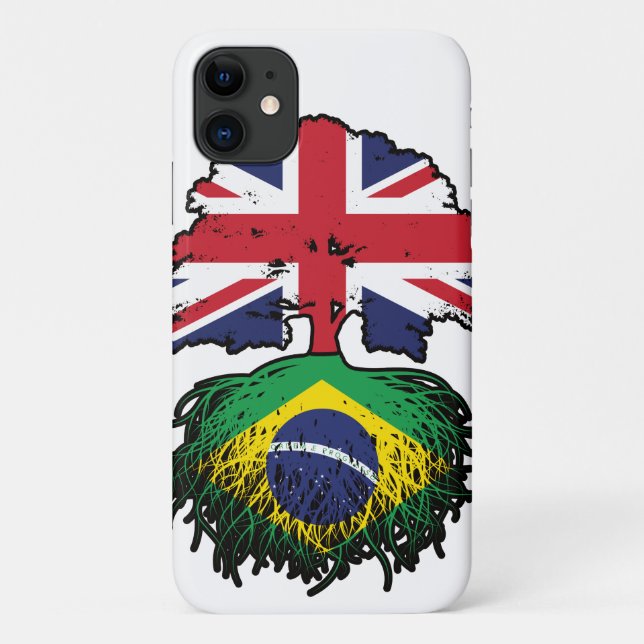 Brazil Brazilian British UK Tree Roots Flag Case-Mate iPhone Case (Back)